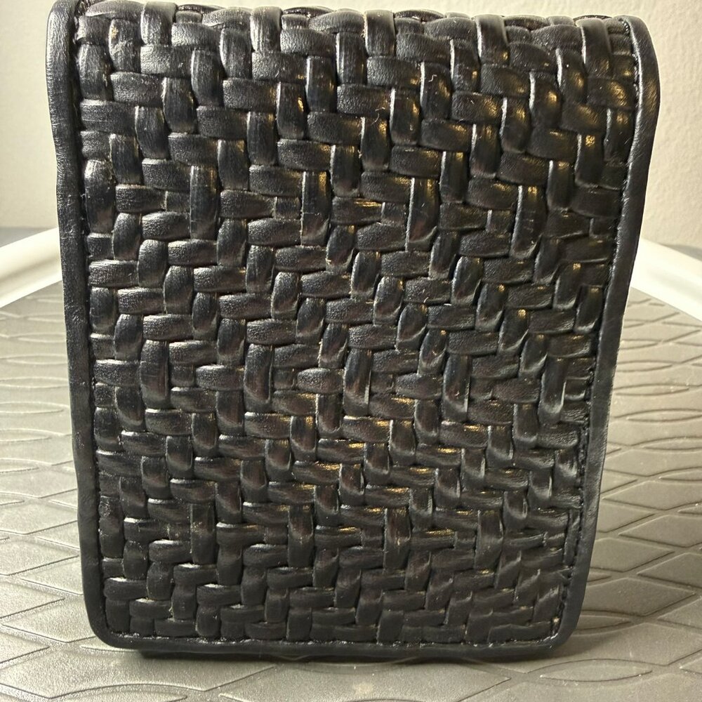 Braided Leather Card Case Wallet